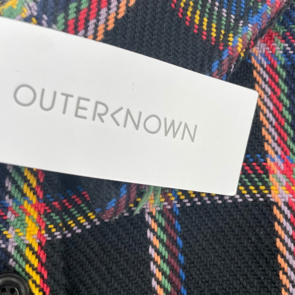 Outerknown Shirt Blanket Shirt Large Black Plaid NWT - Picture 6 of 9
